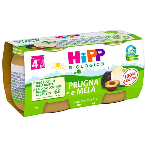 Omogeneizzato Prugna e Mela bio 2x80gr Hipp