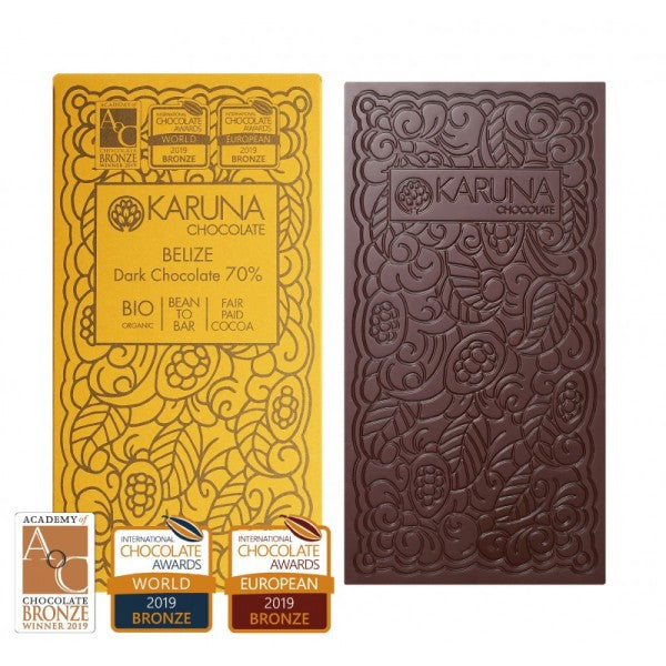 Tavoletta di cioccolato fondente puro 70% bio Belize Fast 60 gr