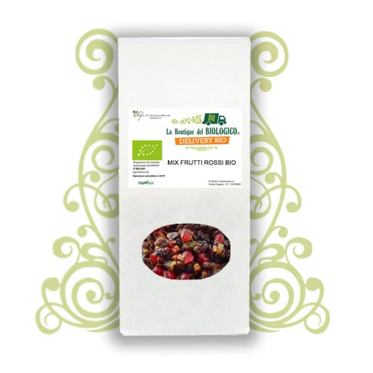 Biosnakkini mix frutti rossi (fragole, lamponi, ciliegie, mirtilli) 100 gr