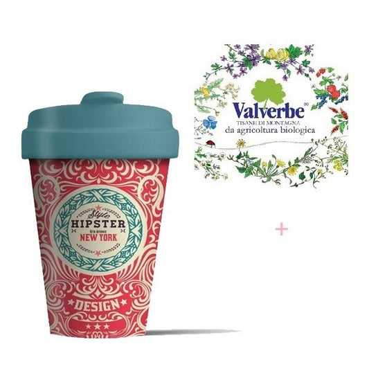 BioTazza termica in bamboo "Original Hipster"+ tisana Valverbe bio