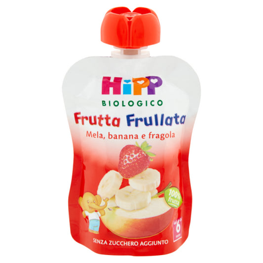 Frutta frullata Mela, banana fragola bio 90g Hipp