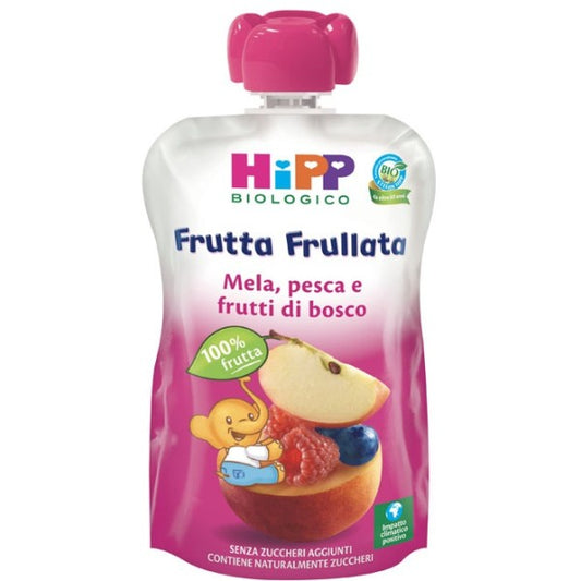 Frutta frullata Mela Pesca e frutti di bosco bio 90g Hipp