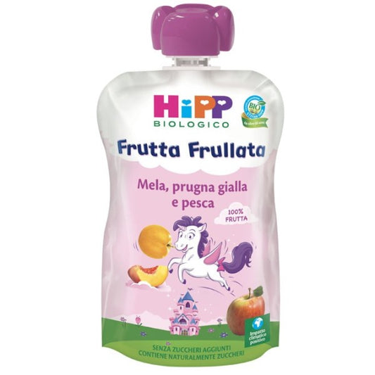 Frutta frullata Mela, prugna gialla e pesca bio 90g Hipp