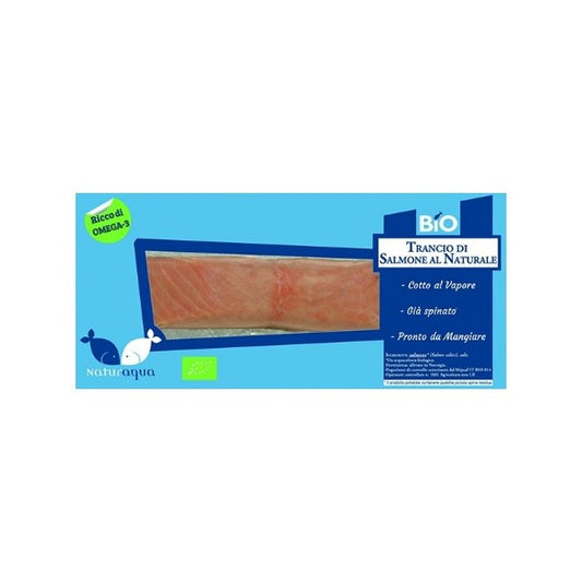 Trancio di Salmone naturale cotto al vapore bio 120 gr